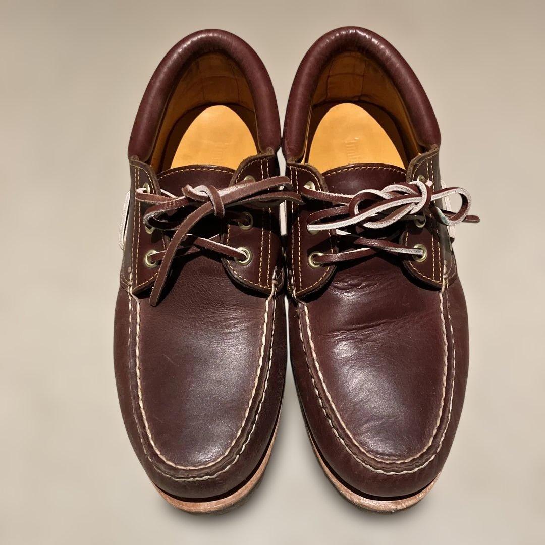 ティンバーランド　ダークブラウン レザー デッキシューズ
