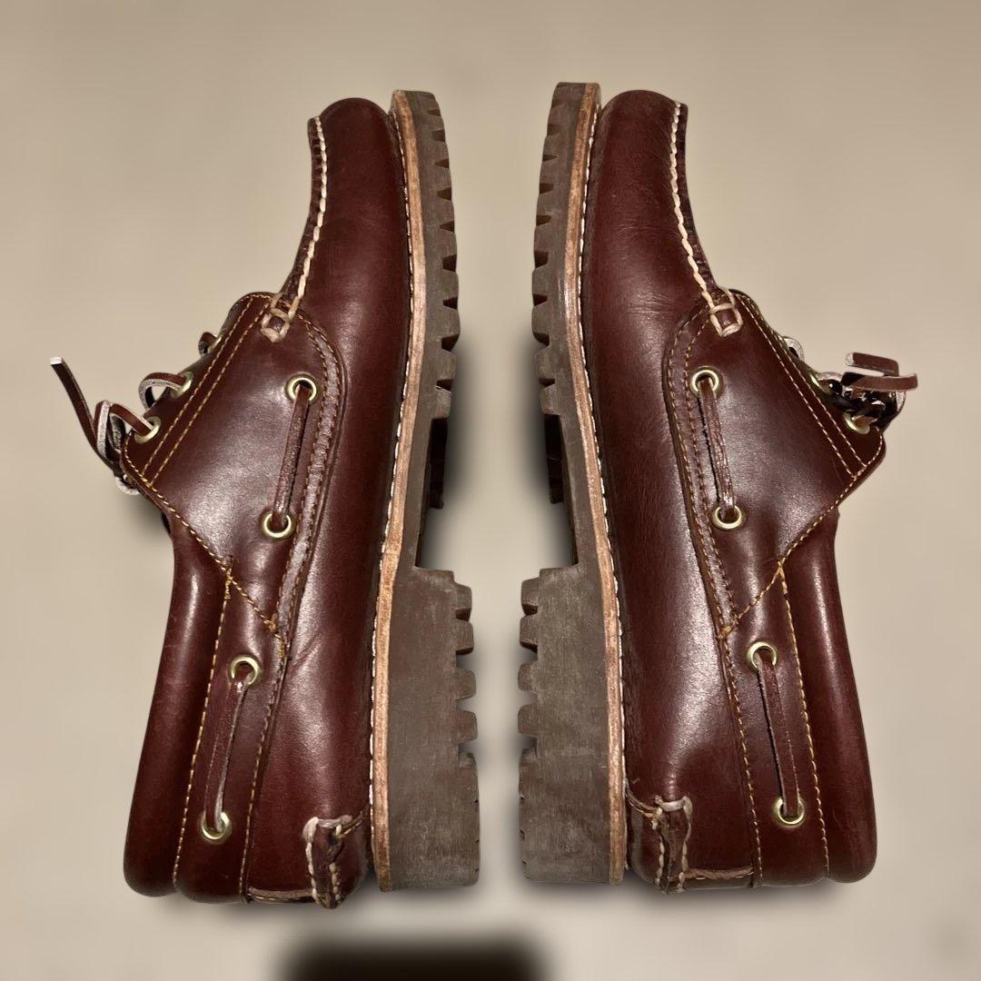 ティンバーランド　ダークブラウン レザー デッキシューズ