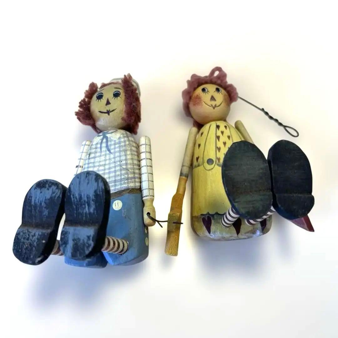 レア】ラガディ・アンとラガディ・アンディ 木製人形ペアセット
