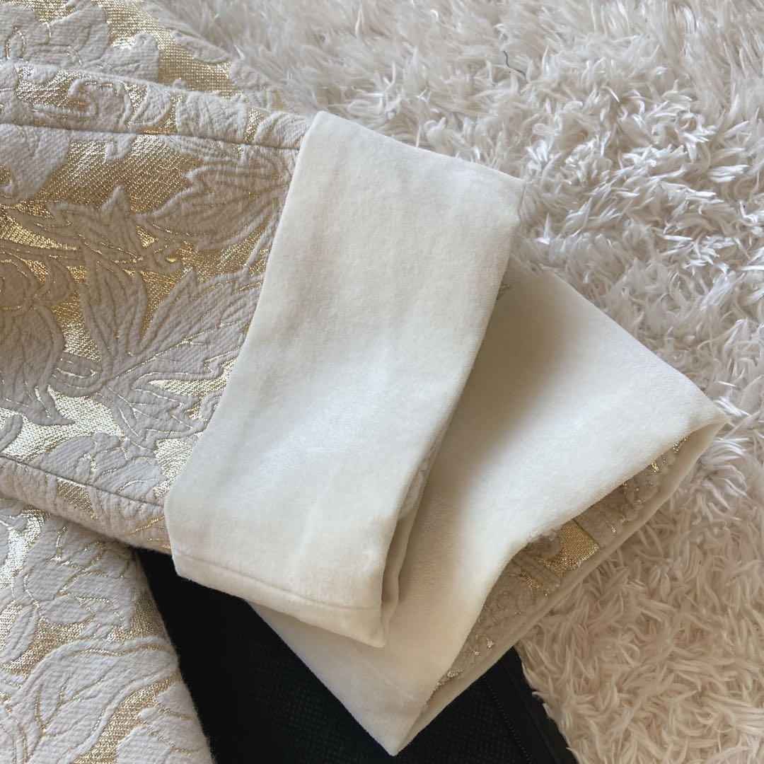 美品ヴィヴィアンタムゴールド花柄コートジャガードチャイナ金ロング0