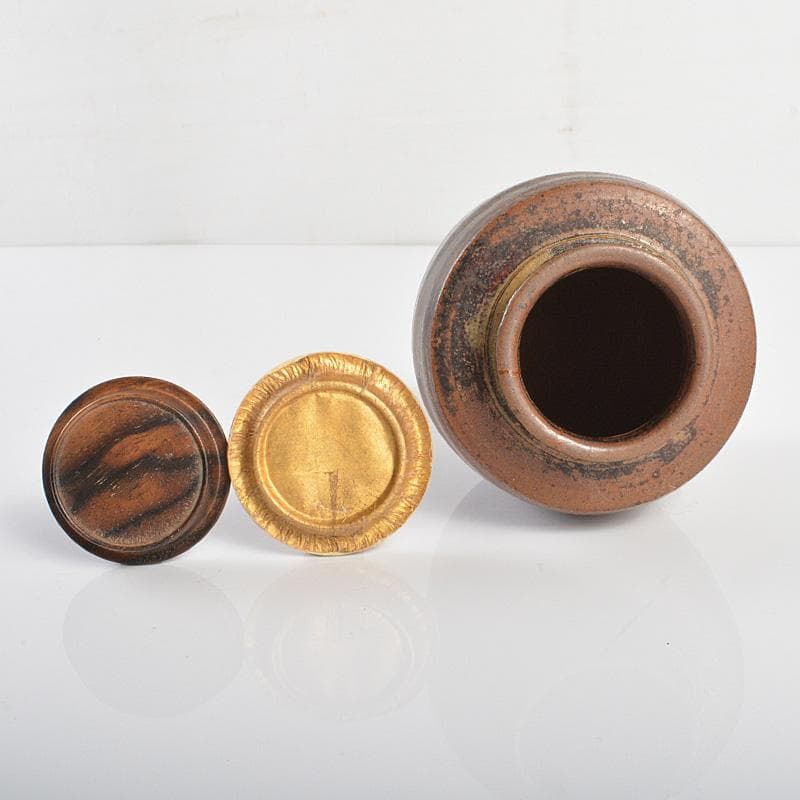 茶道具　瀬戸焼　古瀬戸　肩衝茶入　仕覆付　時代箱　M　R6265