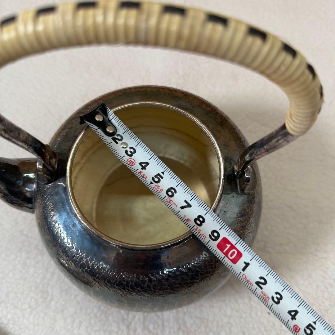 秀峯堂造 茶道具 銀いぶし仕上げ 急須