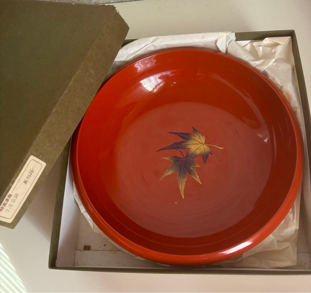 特選漆器 菓子鉢 7.0京鉢 奥州路 もみじ 金箔 アンティーク - メルカリ