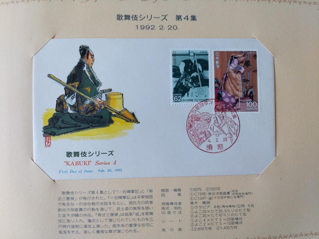 初日カバー 1992年 平成4年 申年 記念切手 切手 41通 ファイル 新品