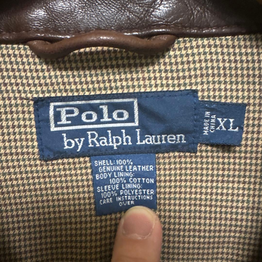 そ*た様 ラルフローレン　レザージャケット　スイングトップ　ブラウン　茶 XL