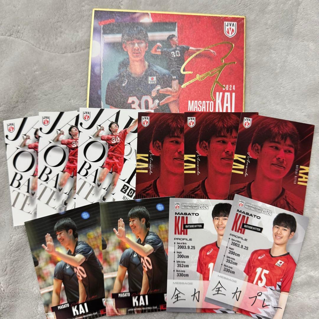 バレーボール男子日本代表2024 甲斐優斗 選手 カード 箔押し 直筆サイン