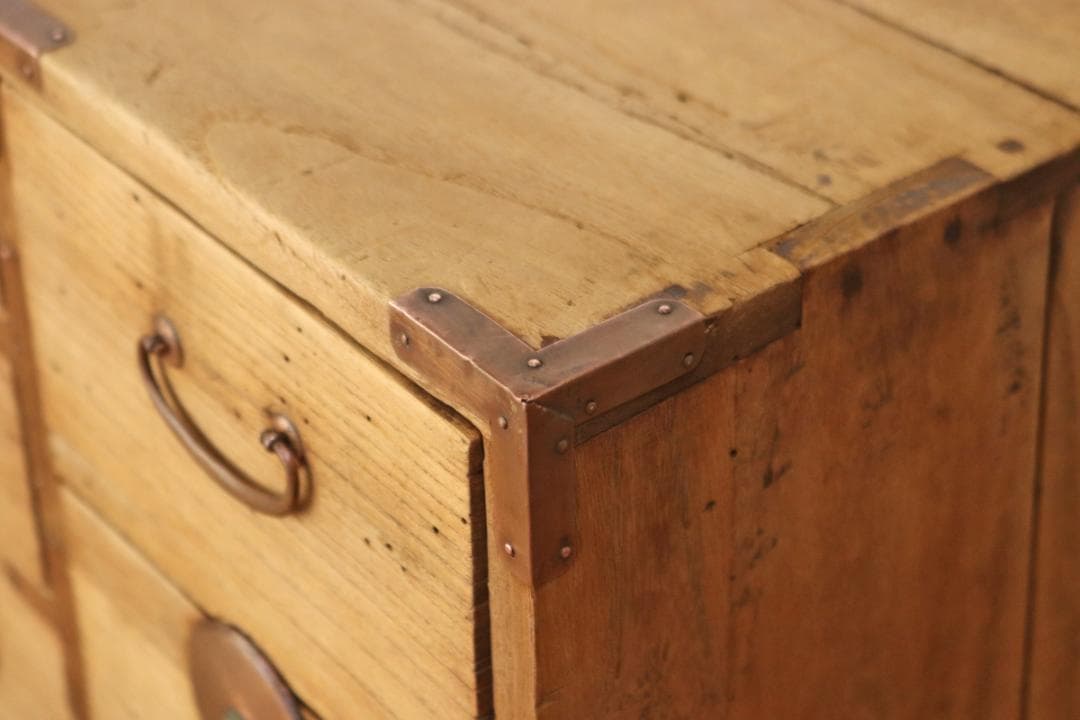 レトロ 時代箪笥 小振り 桐たんす タンス 収納 引き出し 抽斗 6杯 古