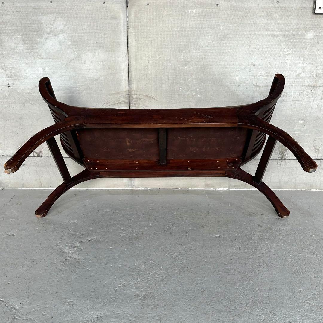 ☆カルティニベンチ☆ 鉄鋲 本革座面×ウッドフレーム ミッド