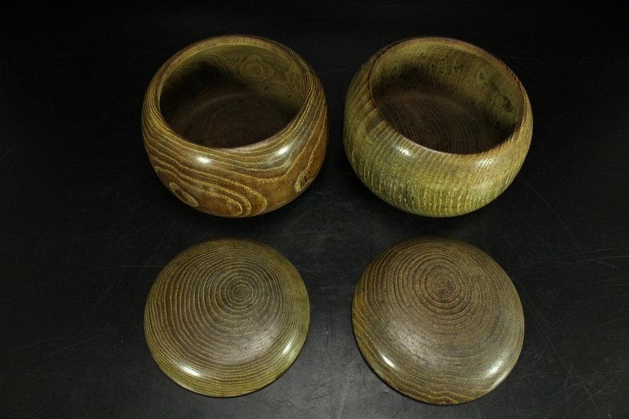 碁石 碁器 時代物 一対(K-YC403)