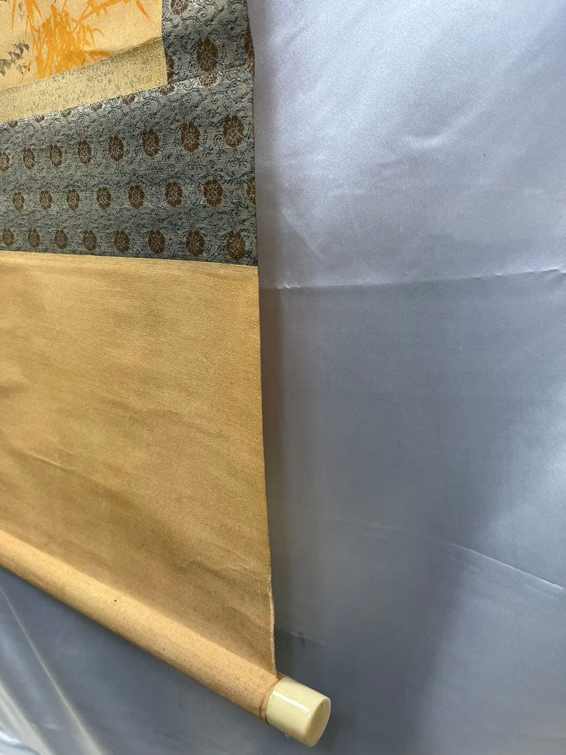 掛軸 法覚寺14世 安田酔竹「 朱竹画 」1002