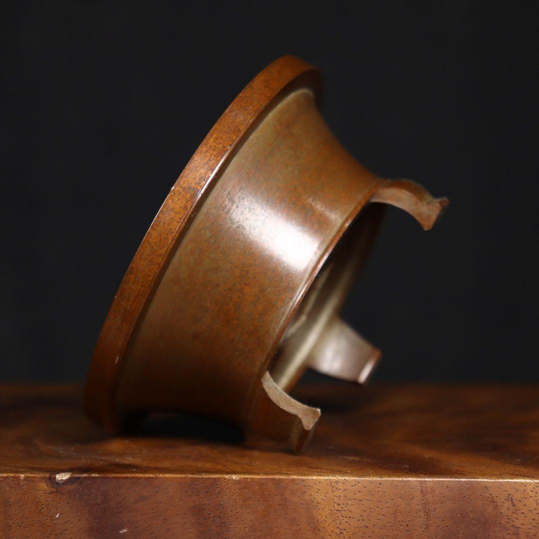 銅器 蘇工 如意三足香炉 宣徳炉線香盤 禅意茶道香炉 装飾品 工芸品 置物