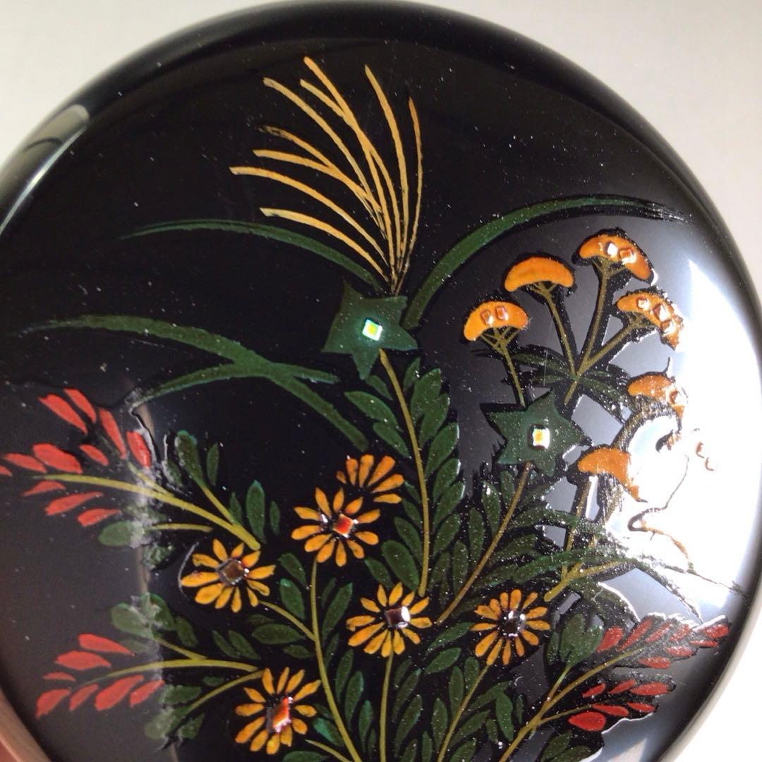 Ｐ８９２　棗　『八雲塗』『武田一勢作』『草花蒔絵』『中棗』　共箱　茶道具