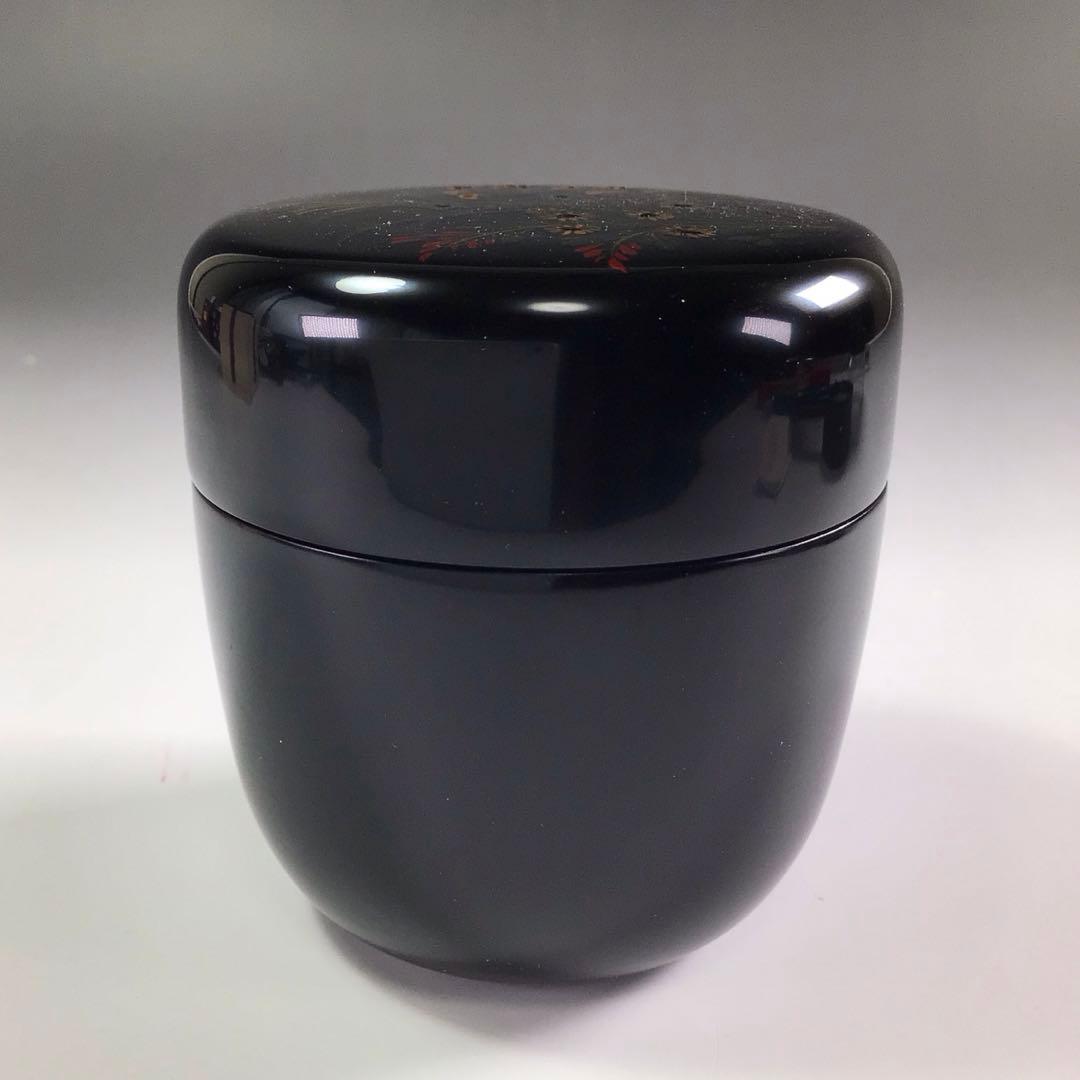 Ｐ８９２　棗　『八雲塗』『武田一勢作』『草花蒔絵』『中棗』　共箱　茶道具