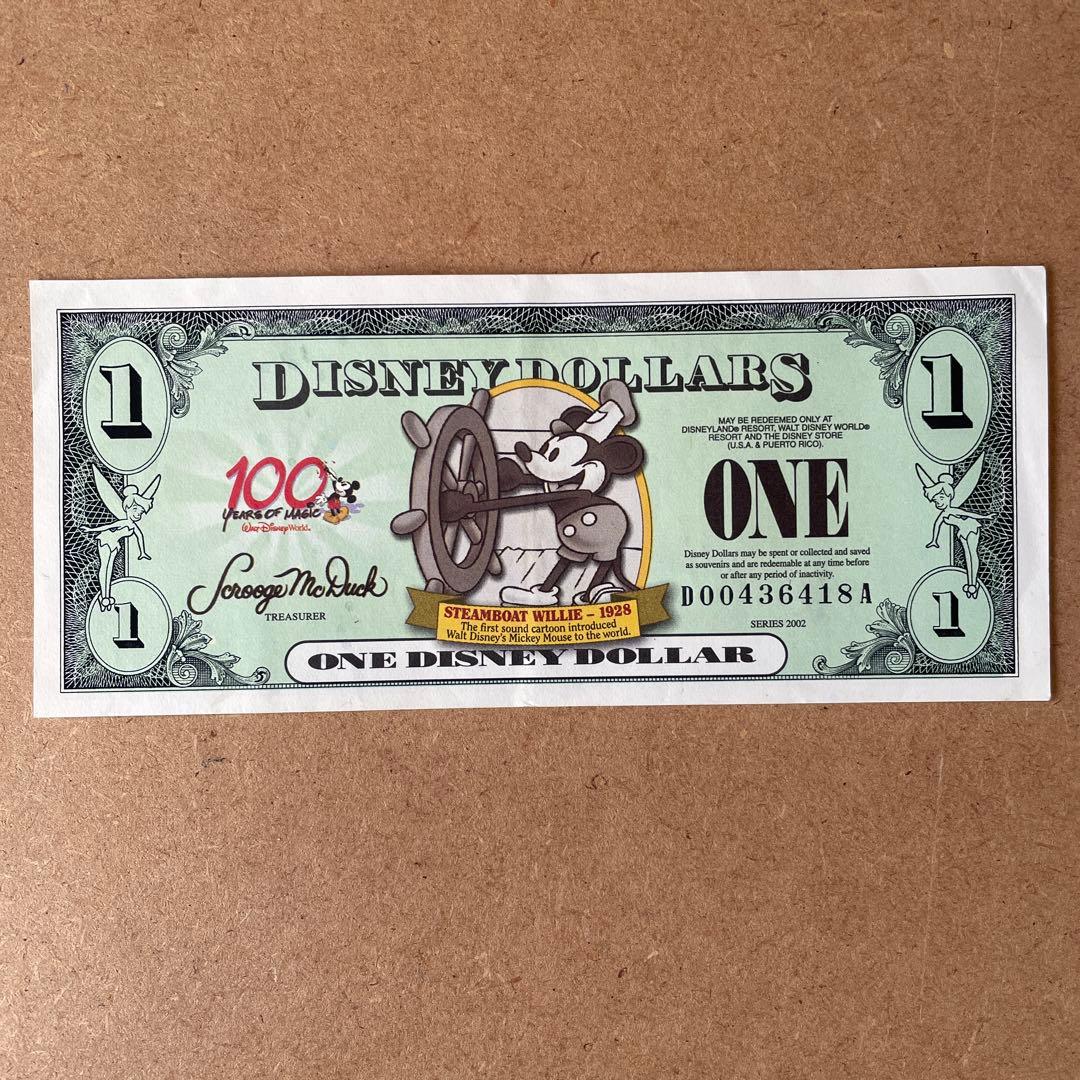 ディズニーダラー disney dollars 1ドル札 1枚 蒸気船ウィリー - メルカリ