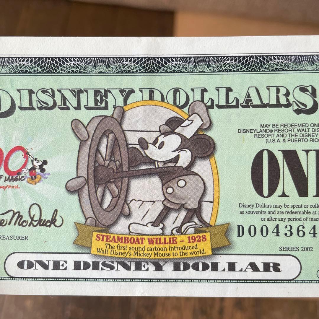 ディズニーダラー disney dollars 1ドル札 1枚 蒸気船ウィリー - メルカリ