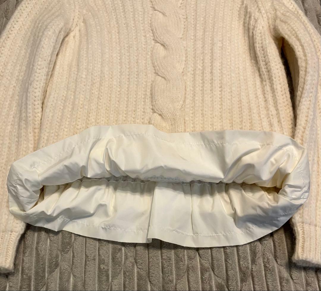 モンクレール アルパカ ケーブル編み ニットセーター サイズS アイボリー