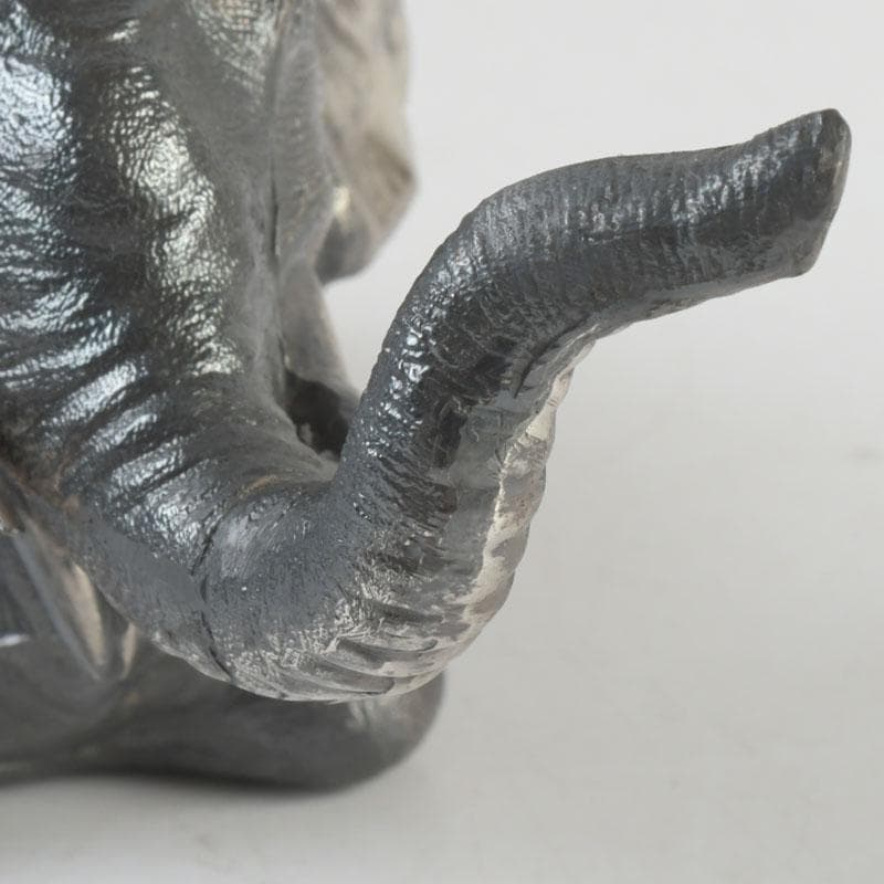 あんちん製　合金　象に人物　インク壷　蓋物　V　9307