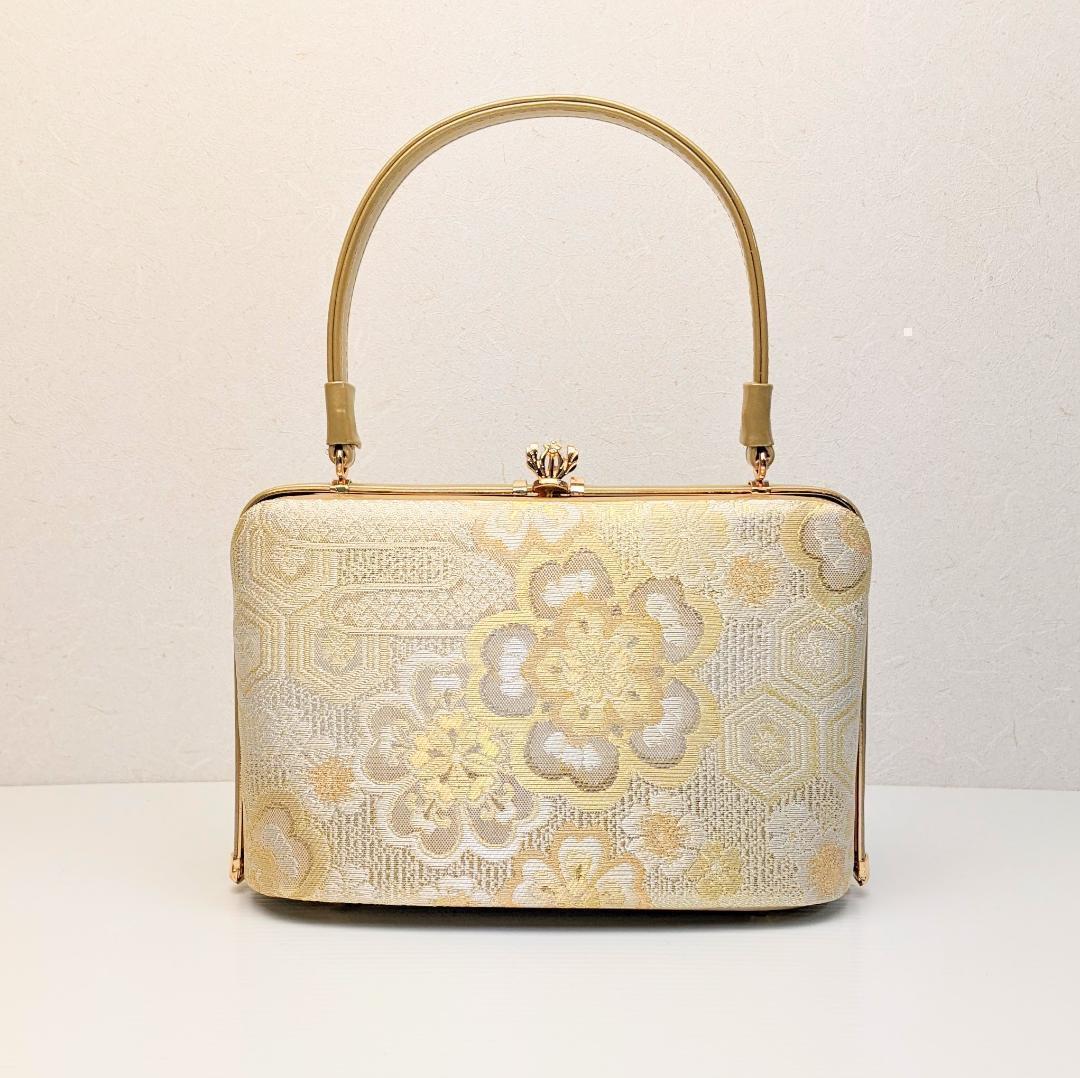 草履バッグセット フォーマル 振袖 古典 帯地 ゴールド フリーサイズ uz9