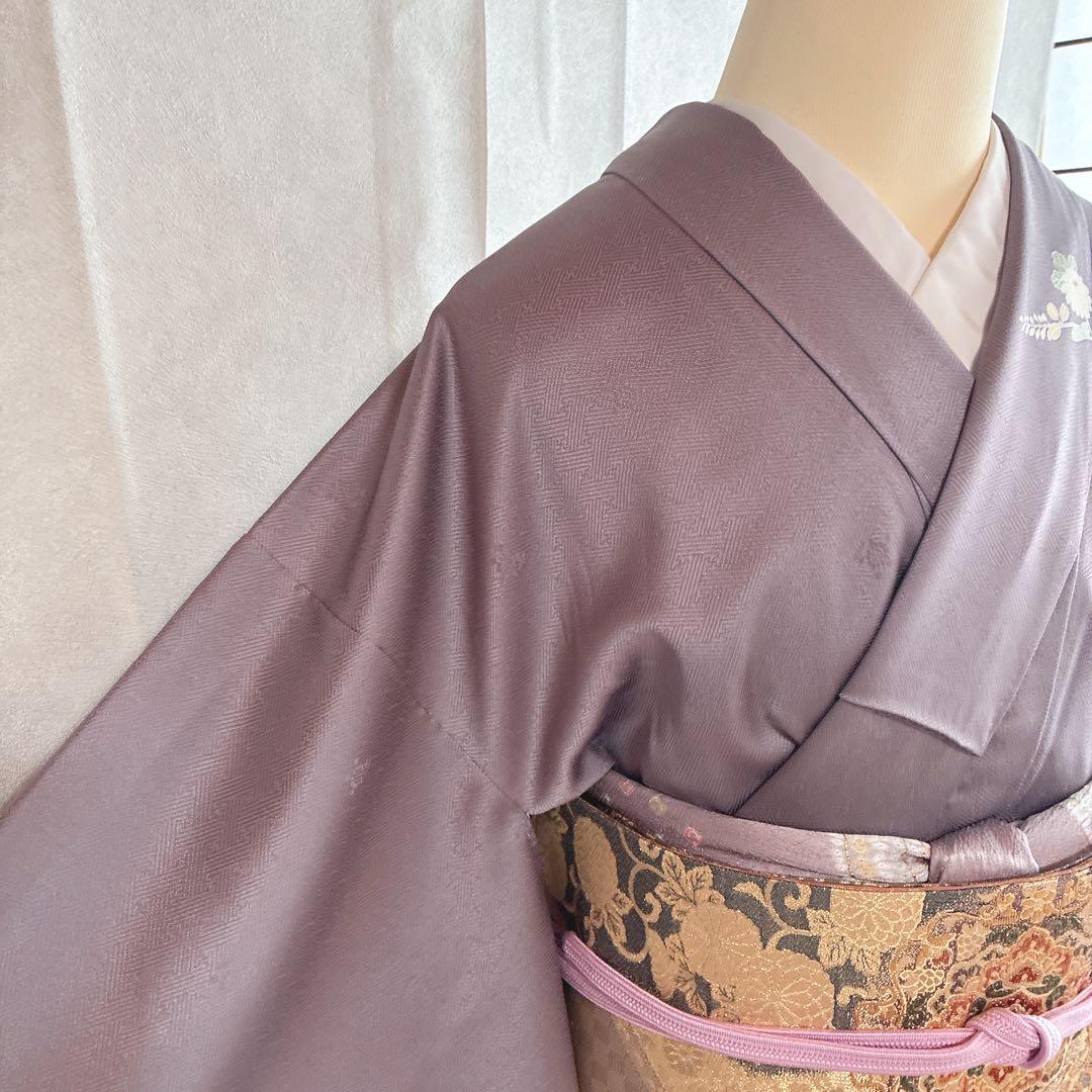 訪問着 フルセット 着物 正絹 卒業式 入学式 金駒刺繍 藤色雅花 G15