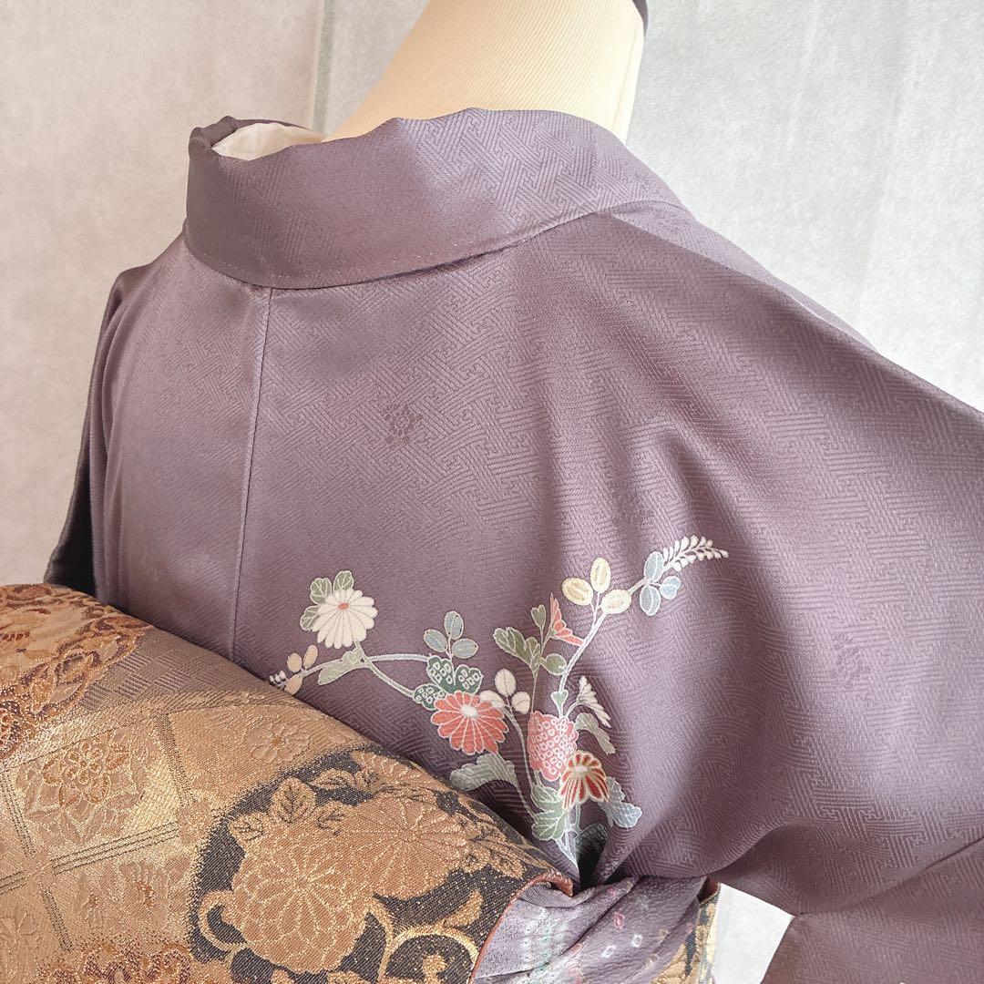 訪問着 フルセット 着物 正絹 卒業式 入学式 金駒刺繍 藤色雅花 G15