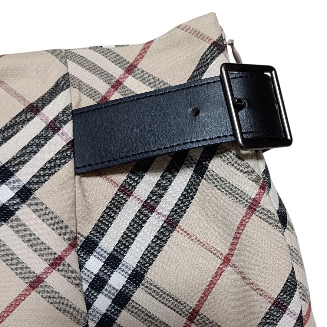 【極美品】バーバリーロンドン プリーツススカート ノバチェック ベルト 42