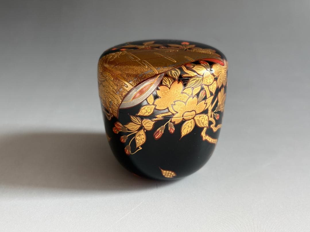 高林吟月 袖二桜蒔絵 棗 薄茶器 茶道具