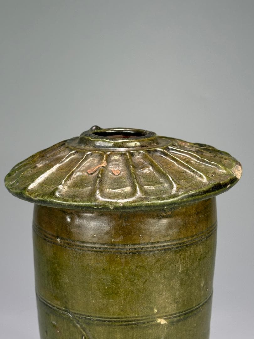 中国古代美術　東漢　漢時代　緑釉陶倉　穀倉形器　三足　出土古陶　唐物　古物保証