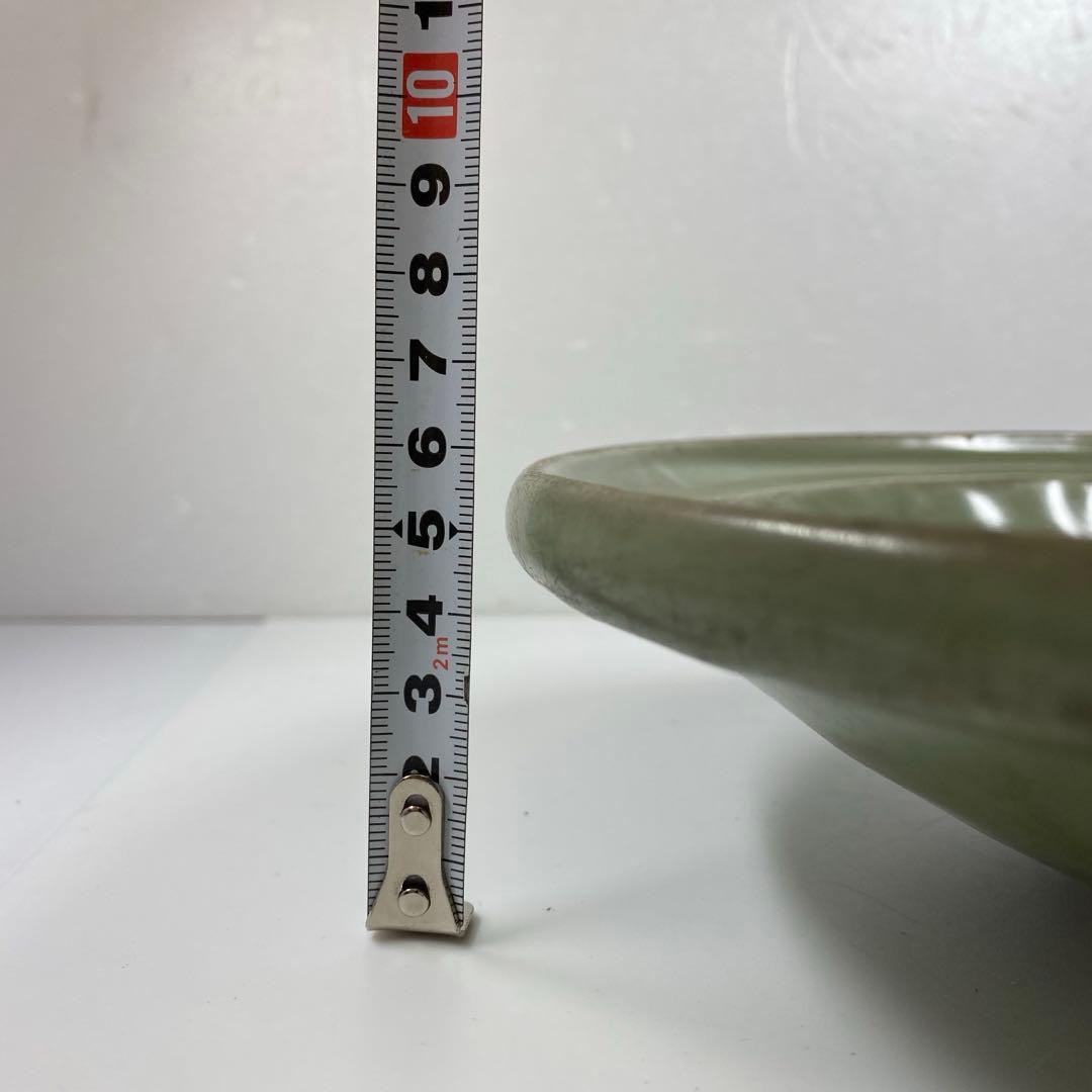 中国明時代　竜泉窯　青磁大皿　直径27.6㎝　トコトコ　東な7-0325☆2F