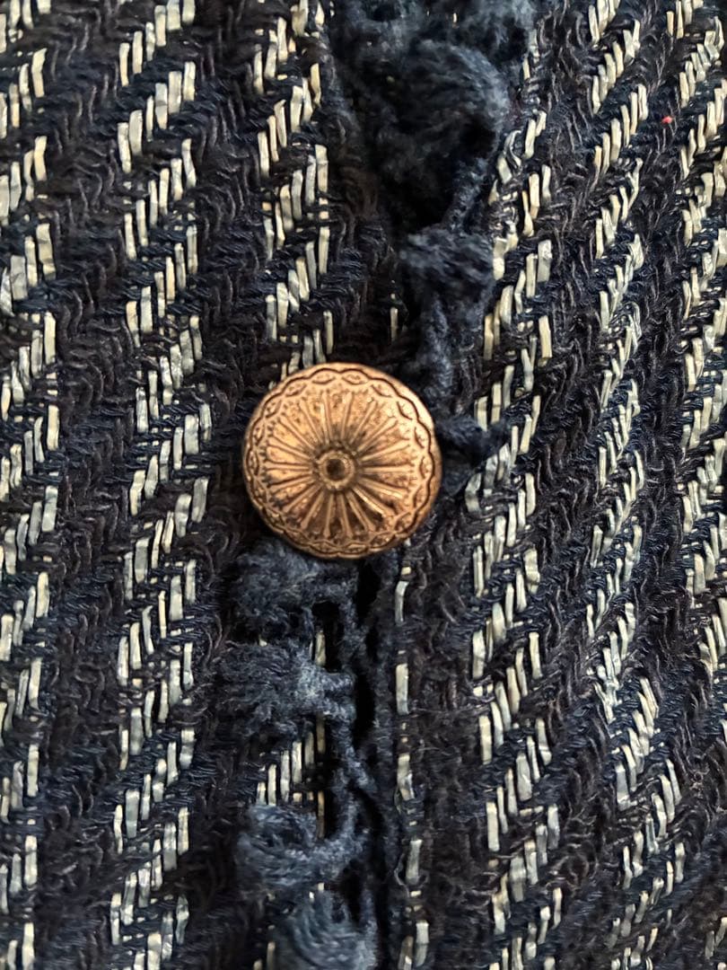 KAPITALのIDGリネン コンチョ フリンジ ストライプ ベスト