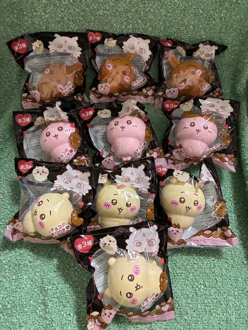コンプ　ちいかわ バレンタインスクイーズ うさぎ　ハチワレ　ちいかわマスコット ちいかわ - ちいかわ バレンタインスクイーズ 全3種セット ちいかわ
