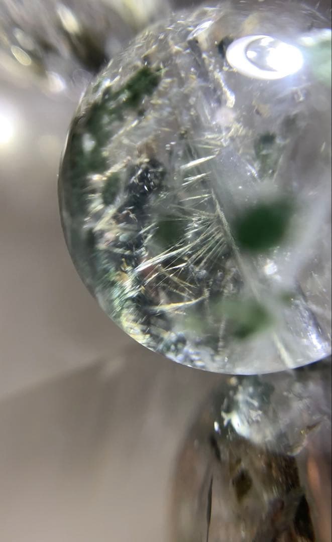 ★かな様★ ①★最高品質★超激レアグリーンマイカinクォーツ　ブレスレット