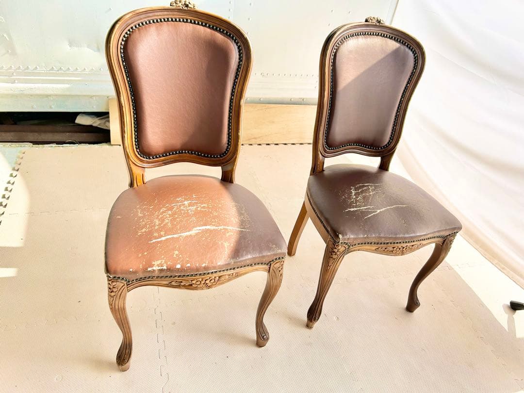 イタリア製 ダイニングチェア 2脚 椅子 おしゃれ アンティーク