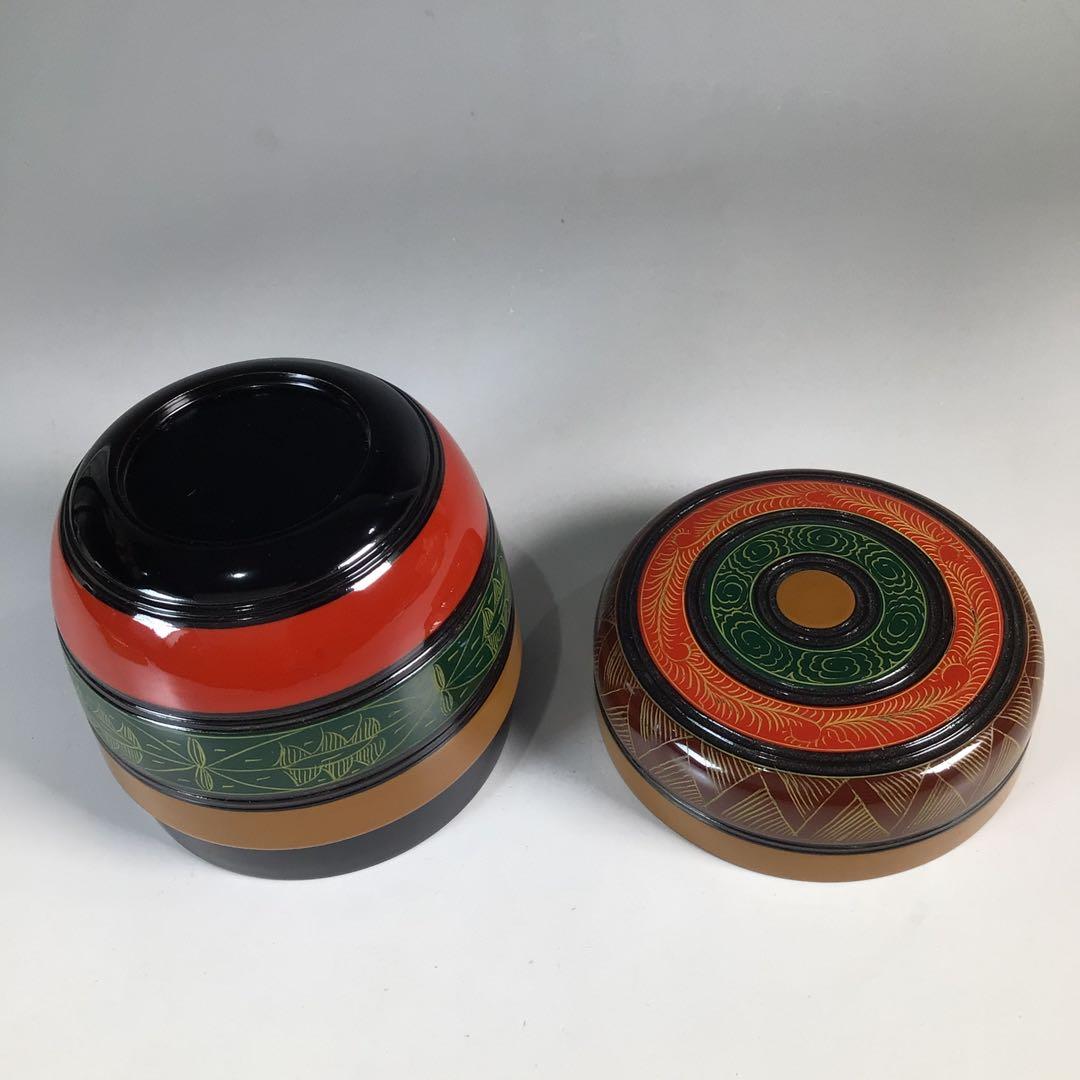 Ｎ３６９　棗　『道場宗廣作』『八幡宗豊　箱書』『独楽塗』『大棗』　共箱　茶道具