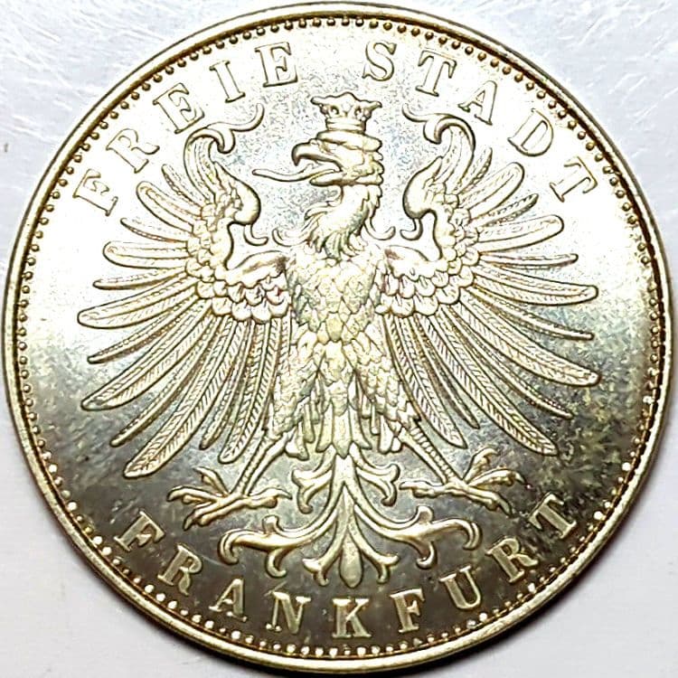 ドイツ フランクフルト フェラインシュ 1862年7月 射撃祭記念銀貨 8304