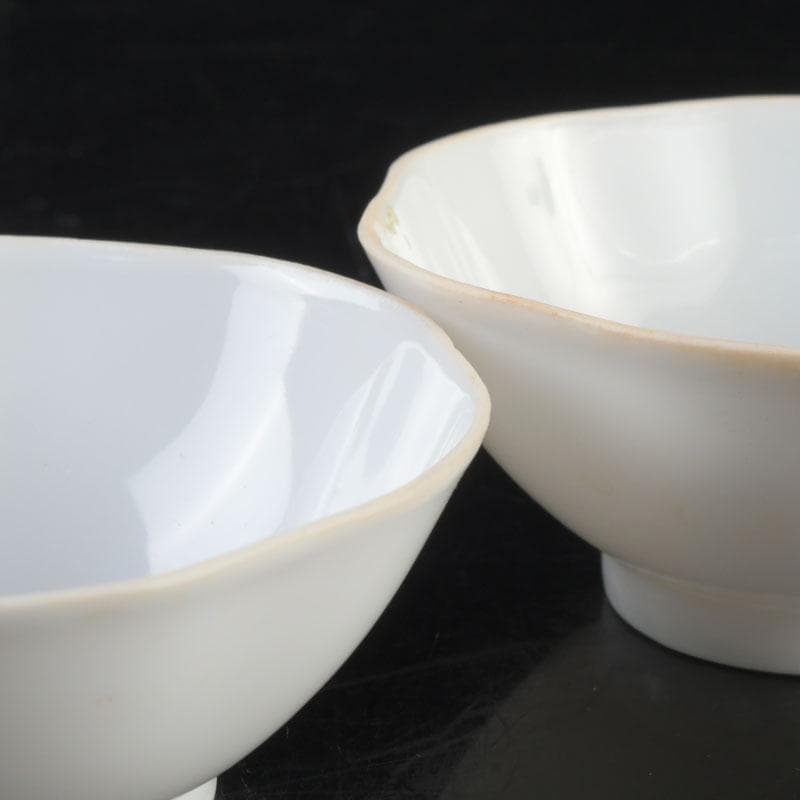 中国 徳化窯白磁 煎茶碗 一對 V 9277E 美術品・アンティーク・コレクション