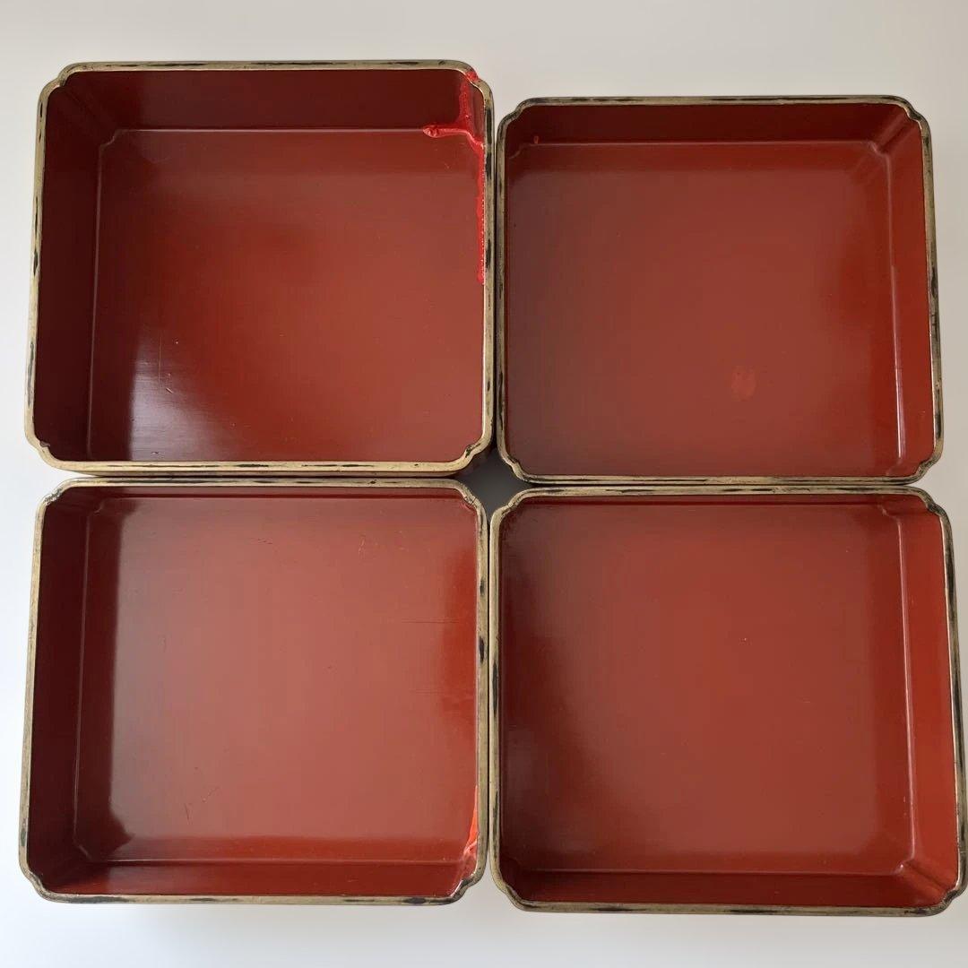 重箱　年代物　木製漆器　骨董　お弁当箱　アンティーク⭐︎希少⭐︎木箱付き
