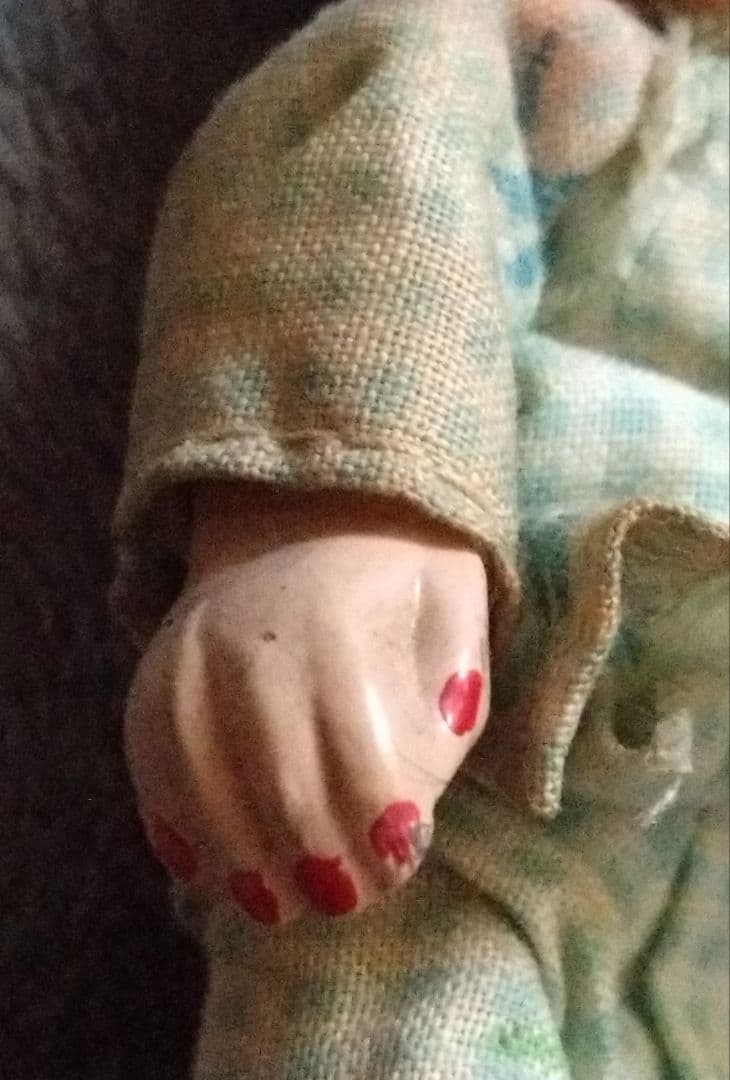 中国骨董　抱っこする姉妹のお人形　2点セット