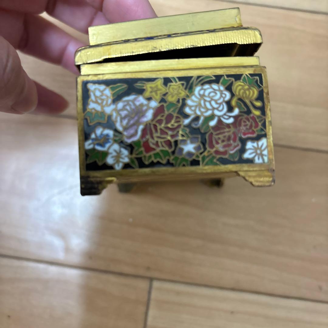 アンティーク 七宝ジュエリー トリンケットボックス アバカス フローラル