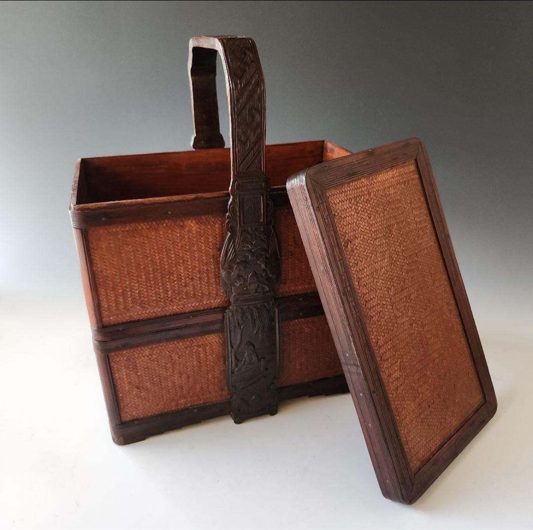 セール】煎茶道具 茶道具 提籃 ていらん 籠 煎茶 茶道具 箱 竹 箱無し