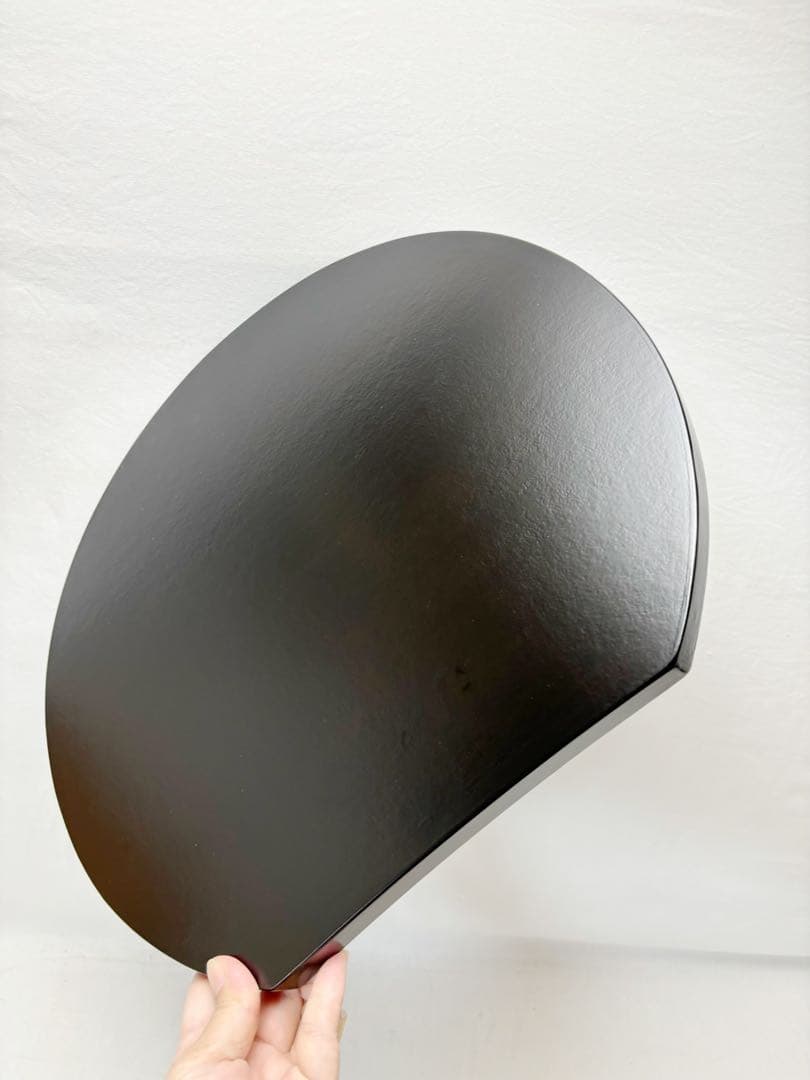 未使用 懐石道具 木製一閑塗 絵変わり 半月膳 5客揃 会席膳 宴会盆 平