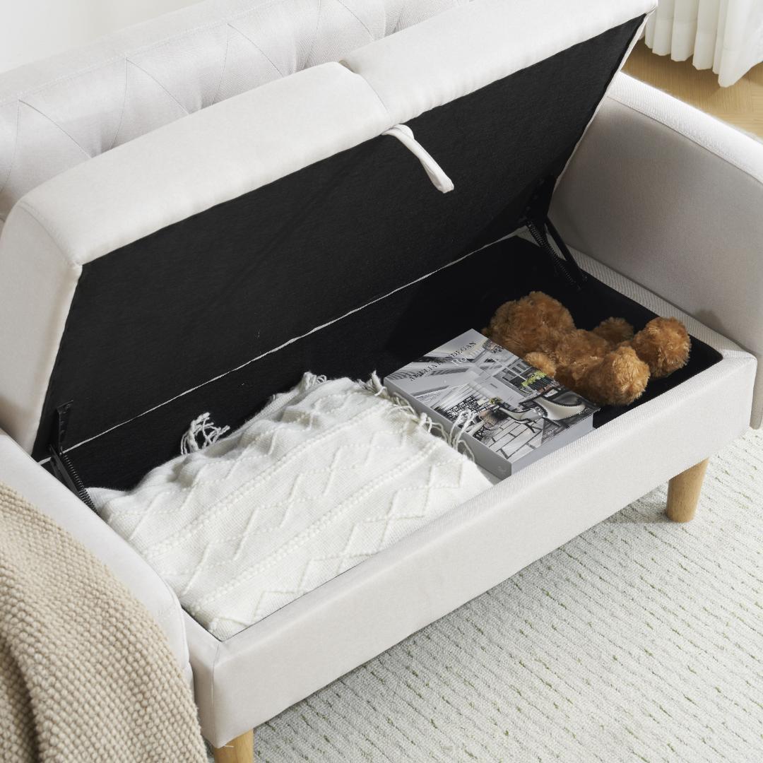 ソファ 2人掛け 3人掛け カウチソファ 収納付き オットマン ローソファ 北欧