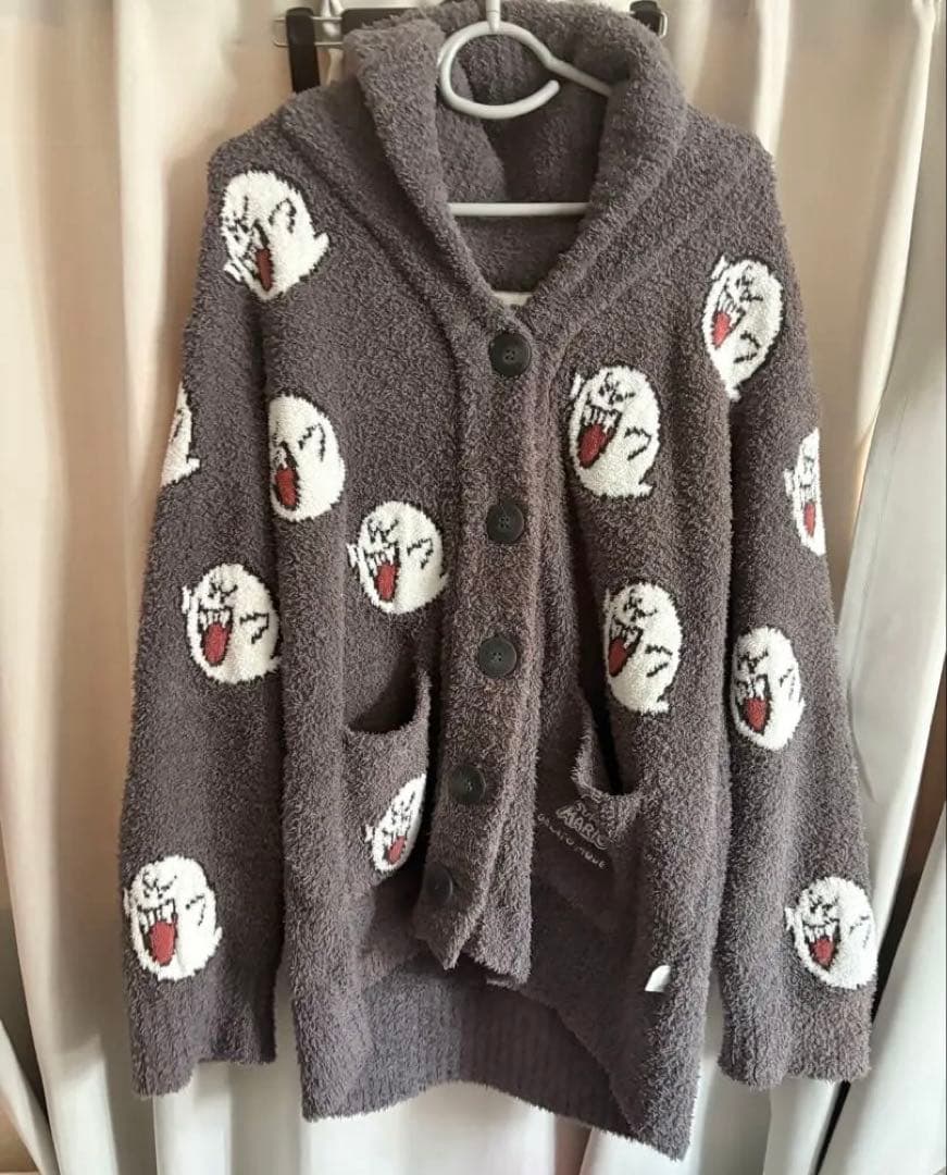 ジェラピケ スーパーマリオ テレサ ジャガード カウチン カーディガン F