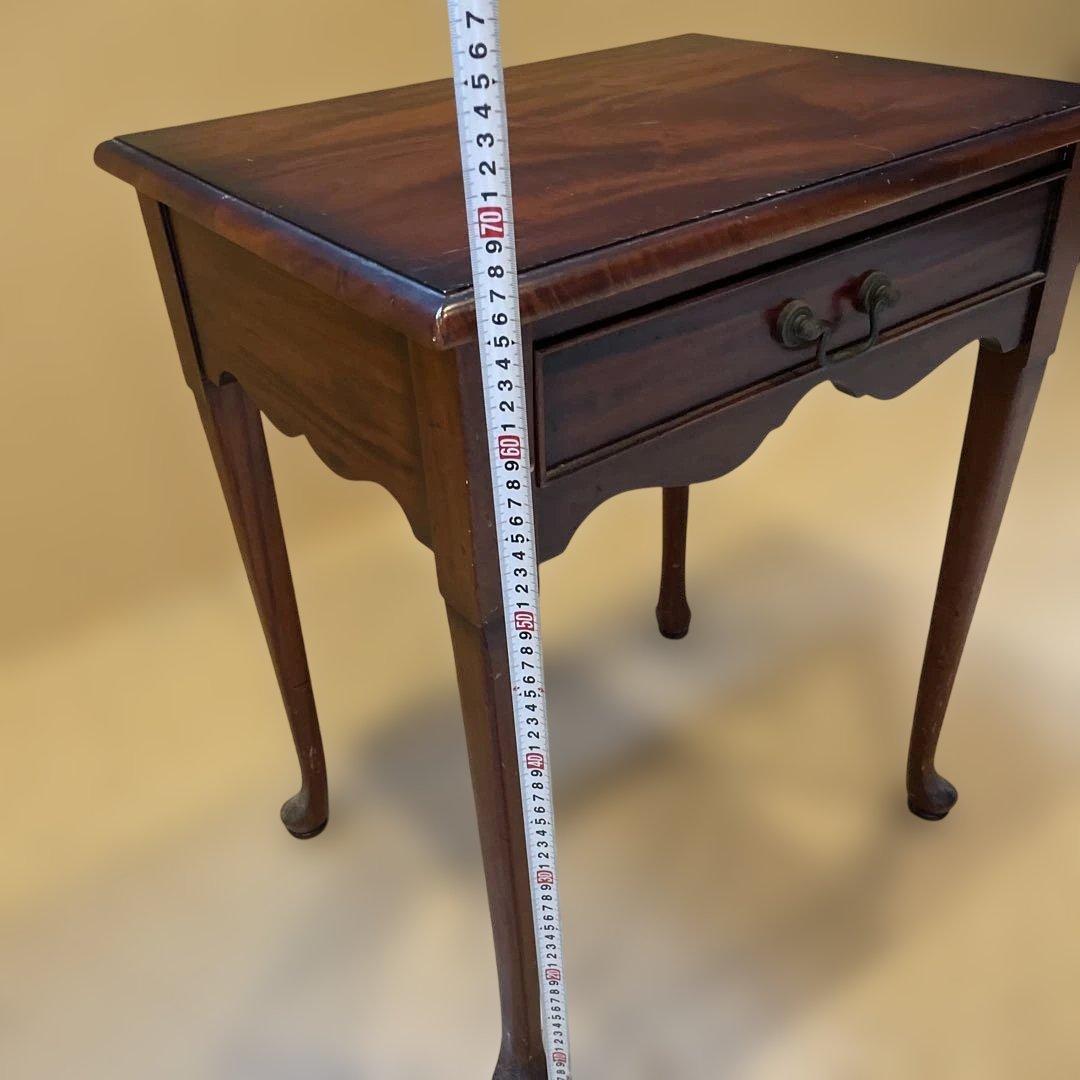 ダークウッド サイドテーブル 引き出し付き