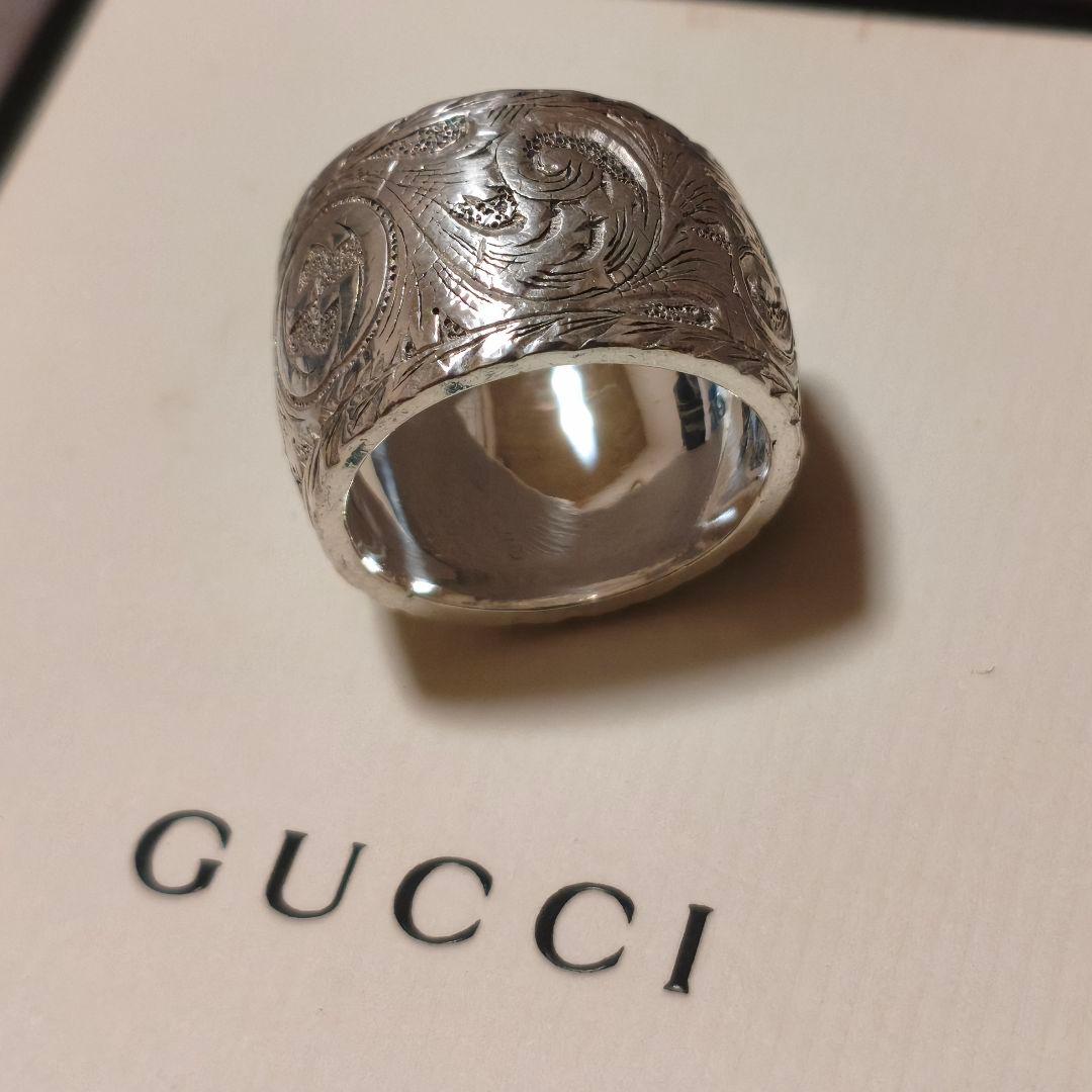 【美品】GUCCI グッチ キャットヘッド シルバーリング ミケーレ 19号