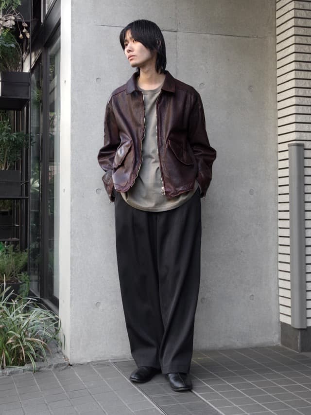 26ss ANCELLM LEATHER JACKET D.BRICK サイズ1 - メルカリ