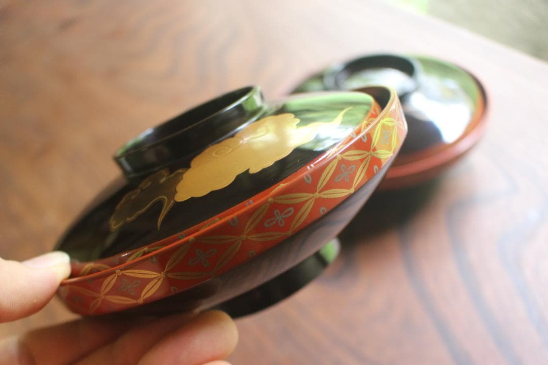 時代逸品！極上七宝文縁に優美な金銀雲蒔絵の映えるお椀2