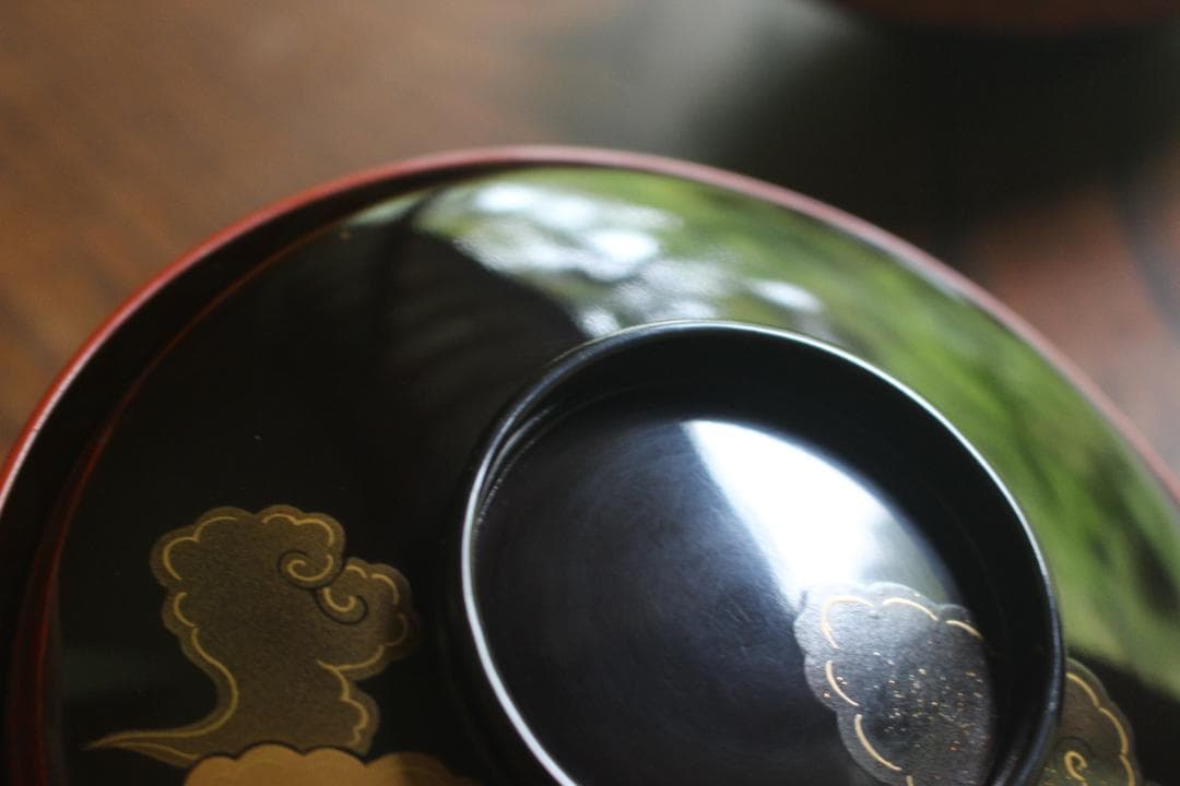 時代逸品！極上七宝文縁に優美な金銀雲蒔絵の映えるお椀2点（検輪島塗蒔絵椀雑煮椀