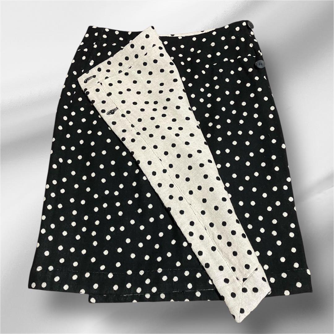 HaaT イッセイミヤケドット柄巻きスカート Mサイズ