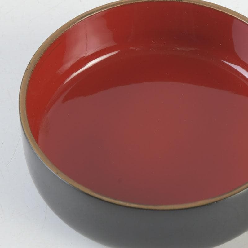 茶道具 山中塗 中嶋宗峰作 立雛蒔絵 内朱 中棗 共箱