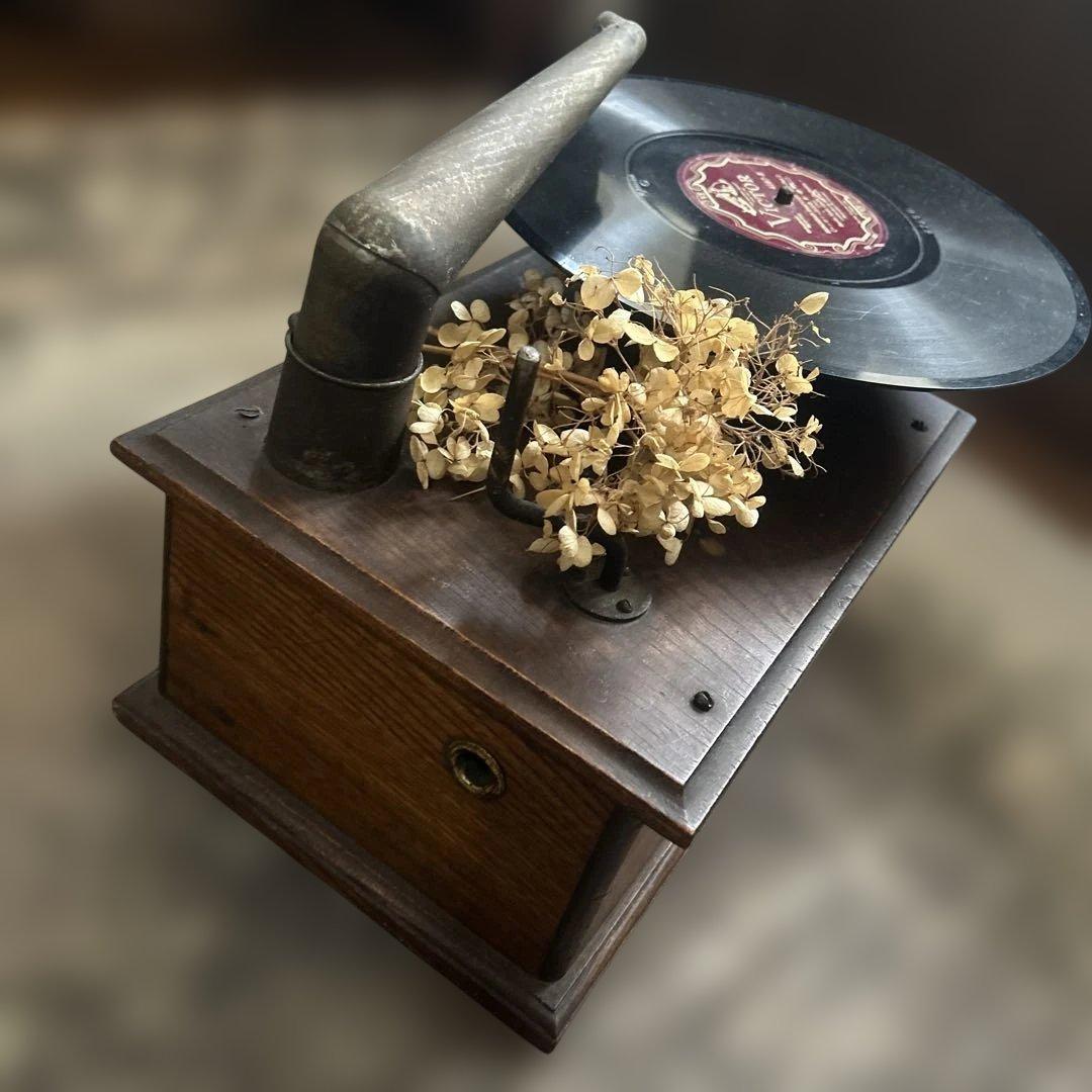 アンティーク 蓄音機 クトウ蓄音機 卓上型 くとう蓄音機 蓄音器 骨董